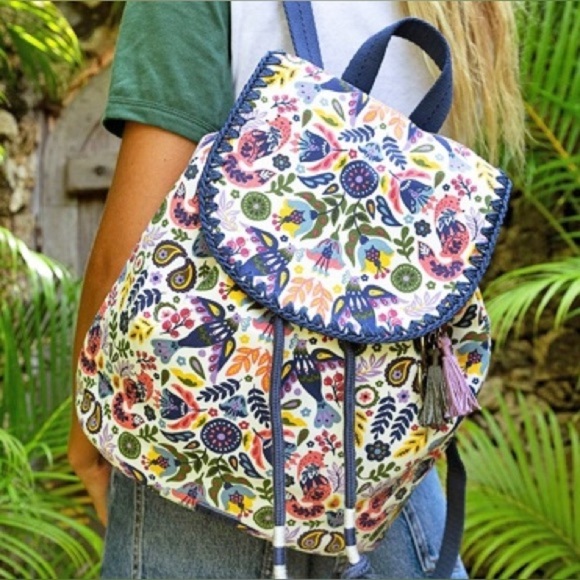 Sakroots Hermosa Canvas Folder Flap Backpack In Fox Otomi Forest Print main image 5